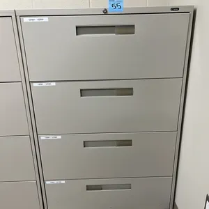 horizontal 4-drawer metal filing cabinet 36”x18”x54”, no key