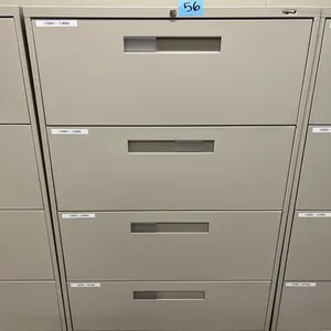 horizontal 4-drawer metal filing cabinet 36”x18”x54”, no key