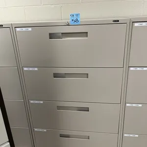 horizontal 4-drawer metal filing cabinet 36”x18”x54”, no key
