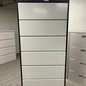 horizontal 6-drawer metal filing cabinet 36”x17 1/4”x78”, no key