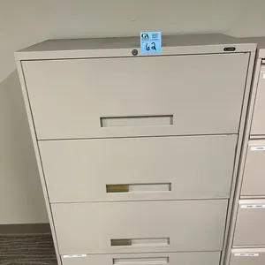 horizontal 4-drawer metal filing cabinet 36”x18”x54”, no key