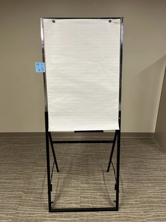 metal folding whiteboard easel, 26” wide, 66” height when open