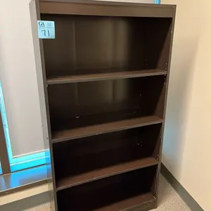 black 4-shelf ￼melamine bookshelf 31”x11.5”x58.5”
