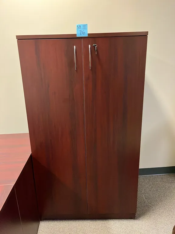 2-Door Cabinet, 4 shelves, 36”x24”x64.5”, has key