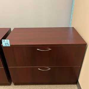 wooden horizontal 2-drawer filing cabinet 36”x20”x28.75”