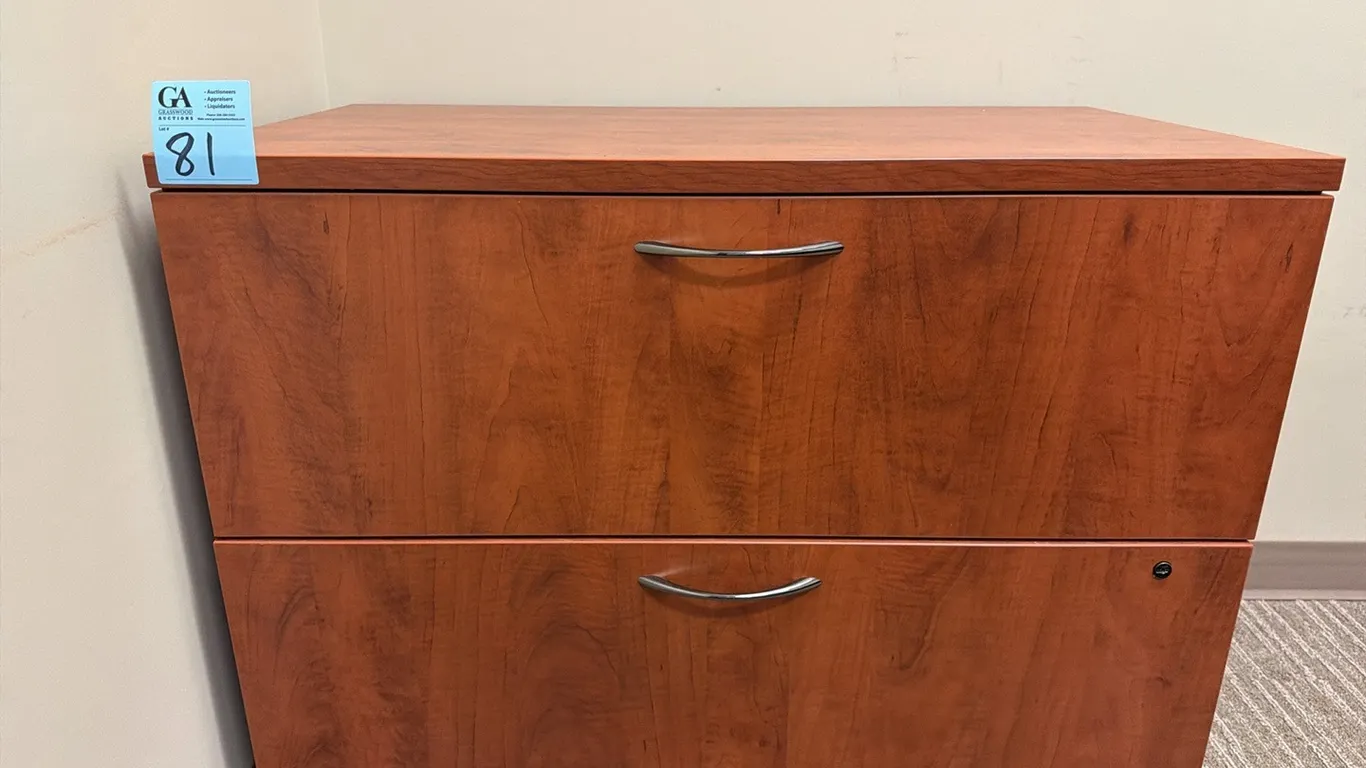 2-Drawer Horizontal File Cabinet, Cherry Woodgrain Finish, 36” wide x 20” deep x 29” tall