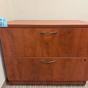 2-Drawer Lateral File Cabinet – Cherry Woodgrain Finish, 36” wide x 20” deep x 29” tall