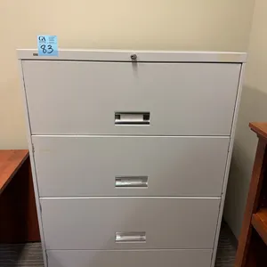 HON 4-Tier Steel Lateral Filing Cabinet with Receding Doors, 53” tall x 36” wide x 19” deep