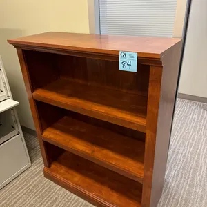 Traditional Wood Bookcase – 3-Shelf, Cherry Finish, 44” tall x 35.5” wide x 14” deep