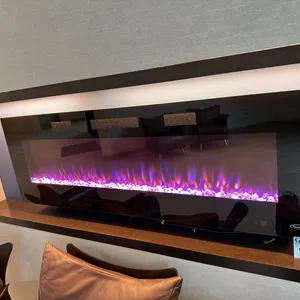 Paramount Mirage 60” Wall-Mount Electric Fireplace with Crystal Ember Bed