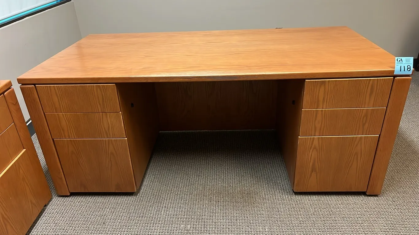 Office Desk 72”x36”x29”, 2 pedestal drawers, matches lot 116