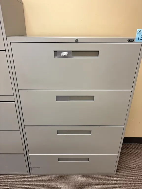 Global 4-drawer vertical metal filing cabinet, 36”x18”x54”
