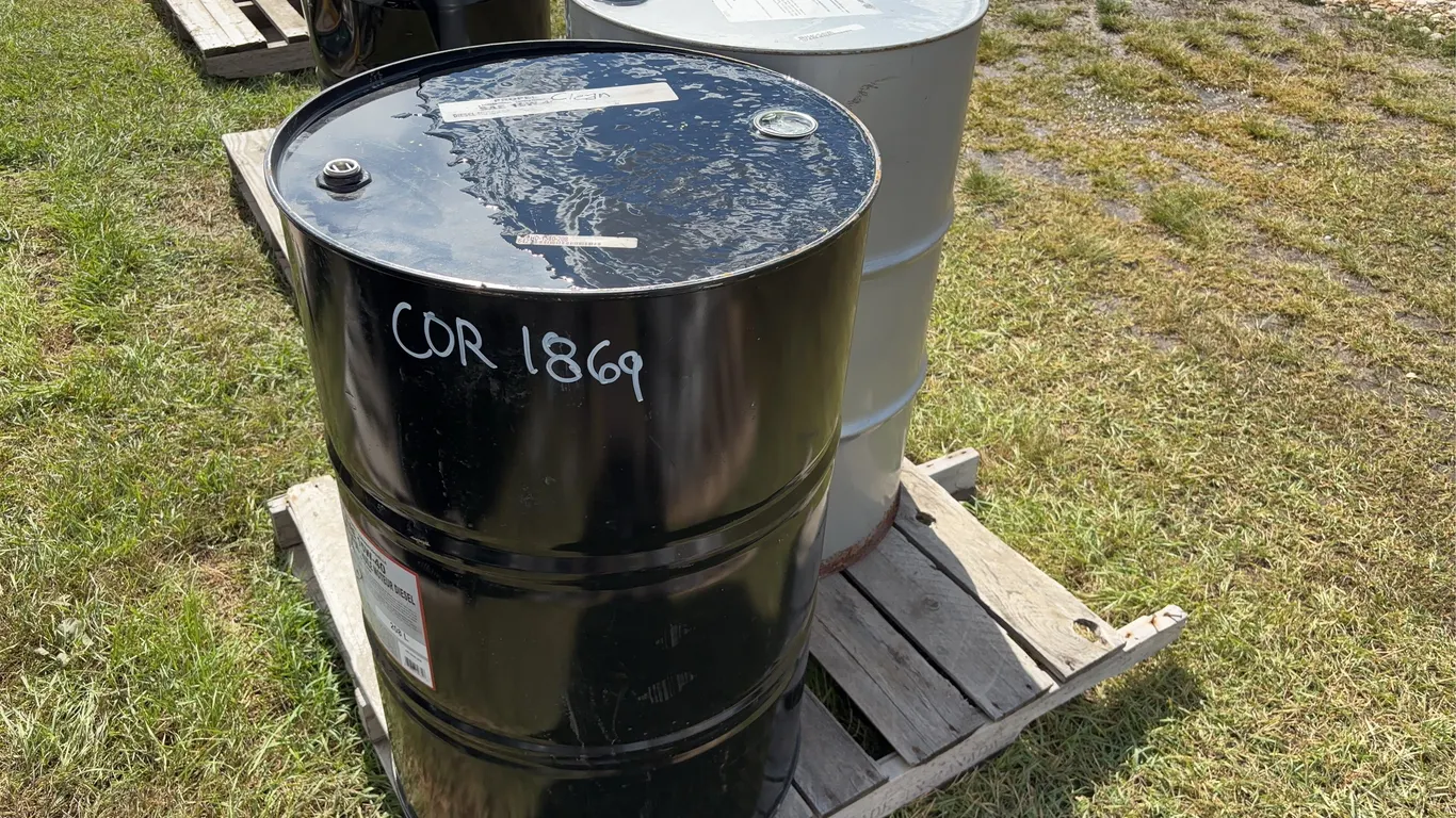 2 - Oil Drums, previously held Engine or Hydraulic Oil Inside *Unreserved*