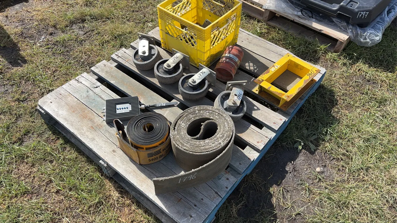1 - Heavy Duty Cargo Winch Strap, Set of 4 Caster Wheels, Sure Call Cell Phone Booster, 4 - Assorted Castor Wheels *Unreserved*