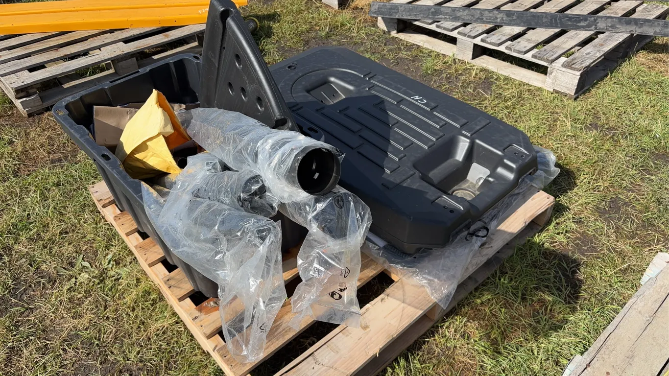 Basket Ball Hoop w/ Base, Poles, Backboard, Nuts & Bolt for Assembly ( Unknown if Complete )