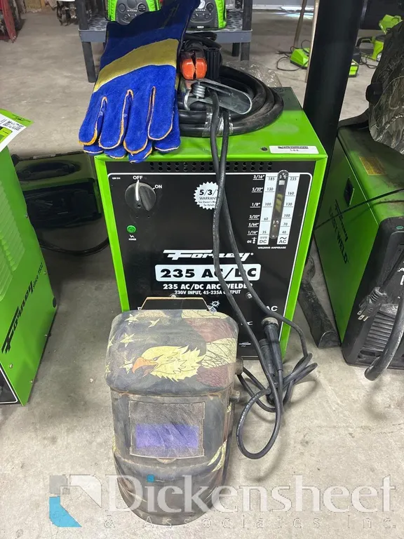 FORNEY 235 AC/DC WELDER WITH HELMET AND GLOVES