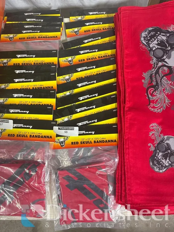 FORNEY RED SKULL BANDANAS - QTY (10)