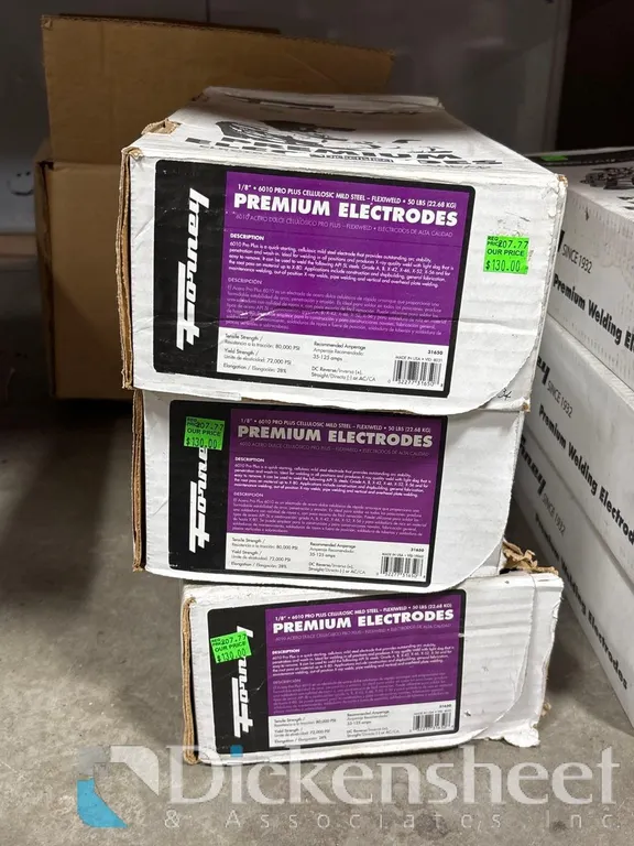 LOT OF FORNEY 6010 PREMIUM WELDING RODS, (3) BOXES