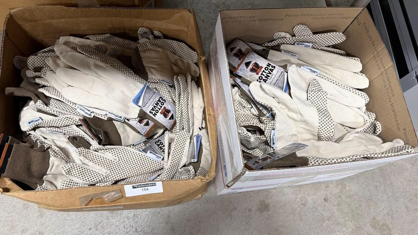 LOT WITH (2) BOXES OF COTTON GLOVES
