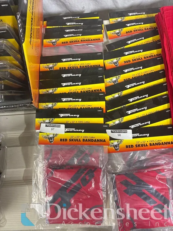 FORNEY RED SKULL BANDANAS - QTY (10)