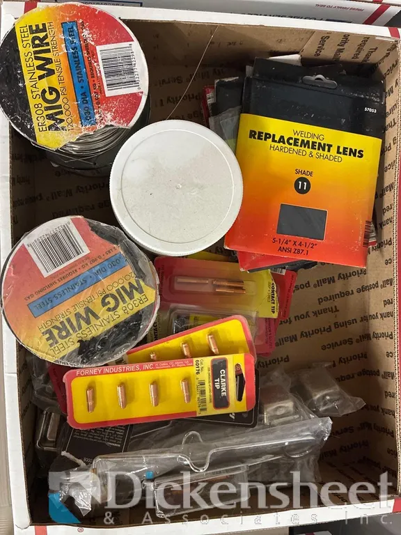 LOT OF WELDING LENSES, MIG WIRE & MORE