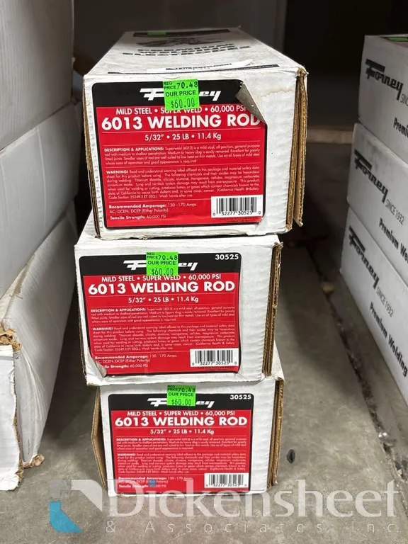 LOT WITH FORNEY 6013 WELDING RODS, (3) BOXES