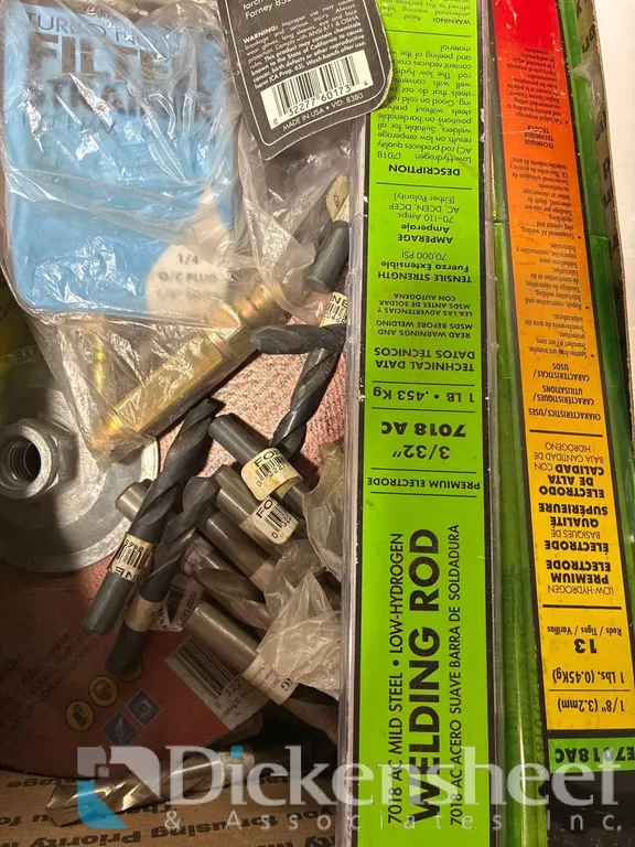 WELDING RODS, DRILL BITS, NOZZLES & BRUSHES LOT