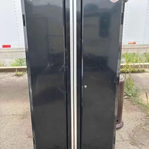 HUSKY 6' BLACK METAL DOUBLE DOOR STORAGE CABINET