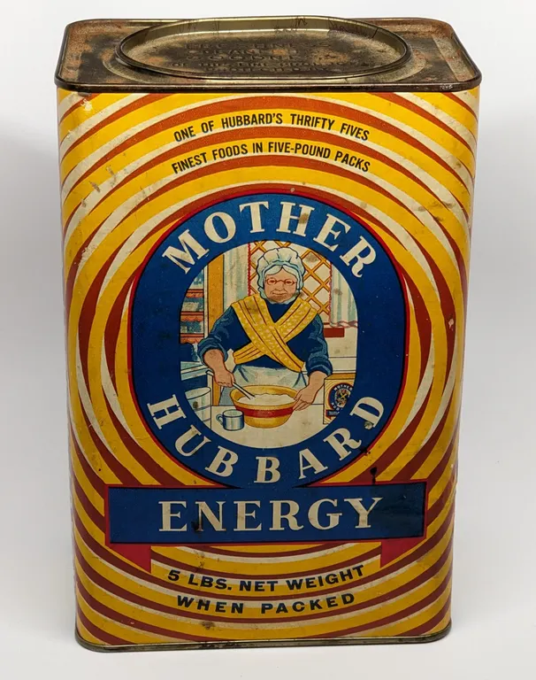 5# CARDBOARD CAN HUBBARDS MOTHER HUBBARD FLOUR MANKATO MINNESOTA