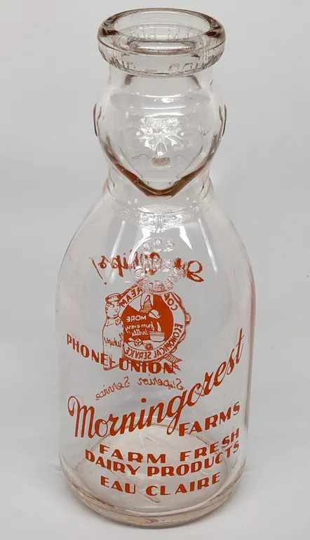 TRPQ QUART COP CREAM TOP MILK BOTTLE MORNINGCREST FARMS EAU CLAIRE WISCONSIN (COP THE CREAM)
