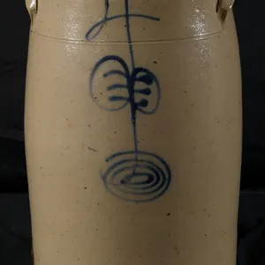 4 GAL RED WING STONEWARE SALT GLAZE RIBCAGE BUTTER CHURN CROCK (SALT GLAZED BOTTOM)