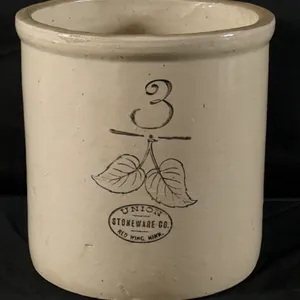3 GAL RED WING STONEWARE ELEPHANT EAR CROCK