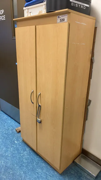 LIGHT WOOD 2 DOOR STORAGE CABINET & BOOKSHELF *CONTENTS NOT INCLUDED*
