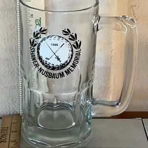 1985 Shaner-Nusbaum Memorial Glass Mug 8" Tall