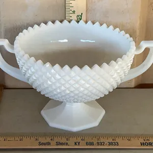 Vintage Westmoreland Milk Glass Trophy Compote Bowl 11"X8"X5.75"