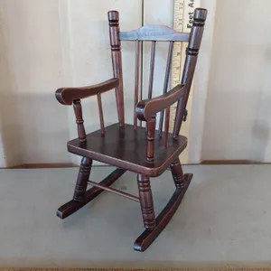 Vintage Wooden Doll Rocking Chair 5.5"X8.25"X11.25"