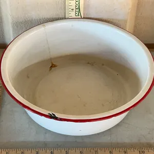 Vintage White Enamel Pan 11.25"X3.5" Minor Damage On Edge