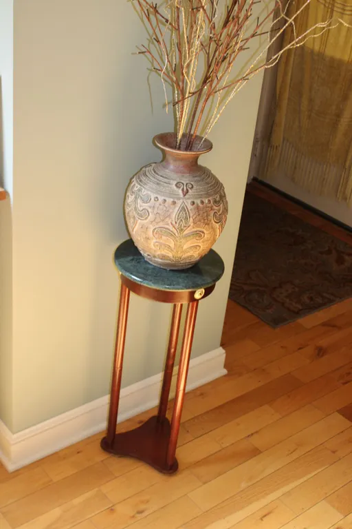 Pottery Vase & Stand