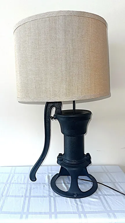 Unusual water pump antique lamp