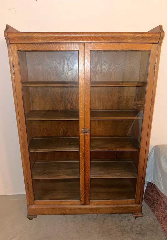 Antique oak cabinet with glass doors – gorgeous
