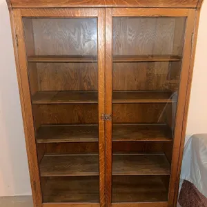 Antique oak cabinet with glass doors – gorgeous
