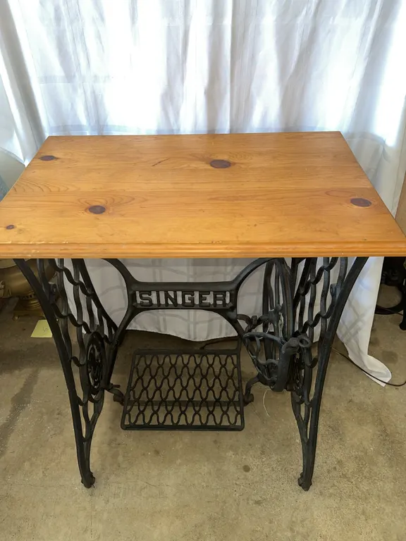 Antique Singer sewing machine treadle base table
