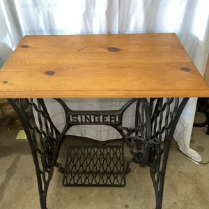 Antique Singer sewing machine treadle base table