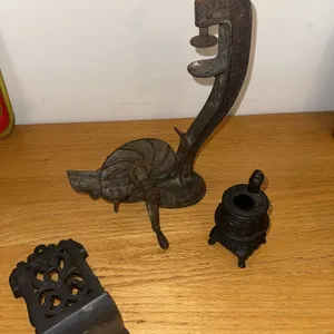 Antique cherry pitter, etc.