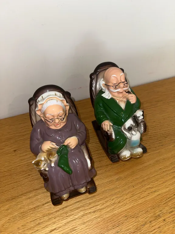 Vintage grandma and grandpa banks- Japan