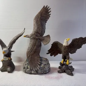 Set of 3 Eagle Statues - Preowned