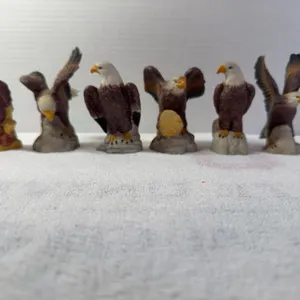 Set of 6 Eagle Statues - Preowned