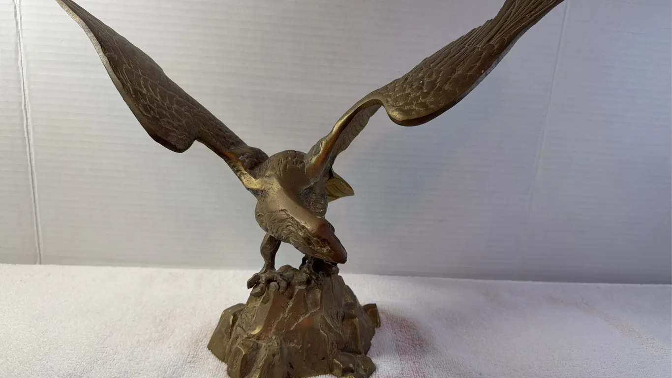 Brass Eagle Statue - Vintage Preowned