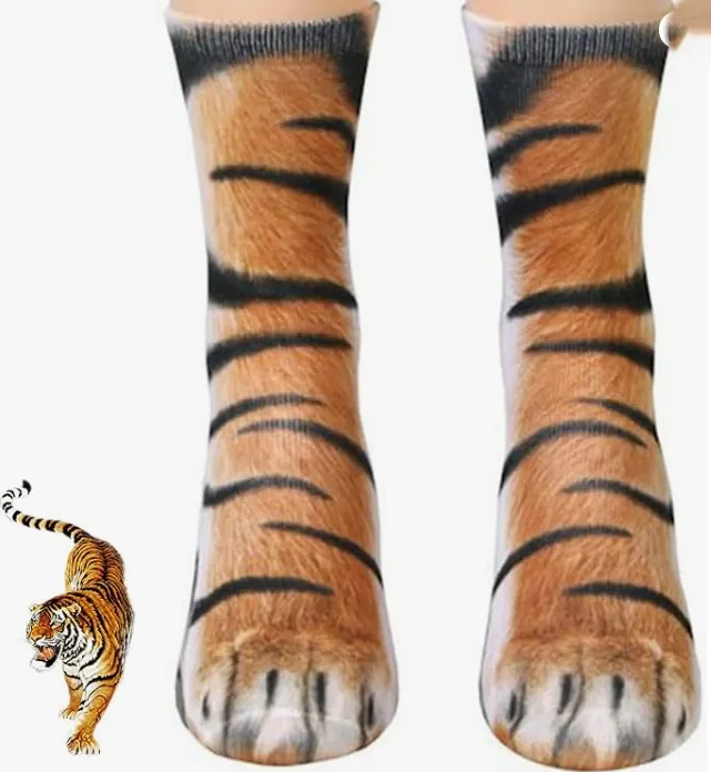 3D Animal Paw Socks, Tiger Paw Socks Brand New Unisex