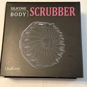 QiaKeoo Silicone Body Scrubber, BPA-Free Antibacterial Quick-Dry, Pink New